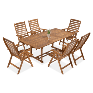 AKADIA DINING 200/6 ZESTAW ACACIA WOOD