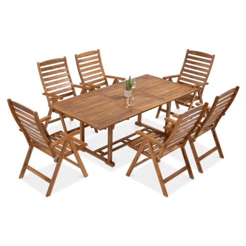 AKADIA DINING 200/6 ZESTAW ACACIA WOOD