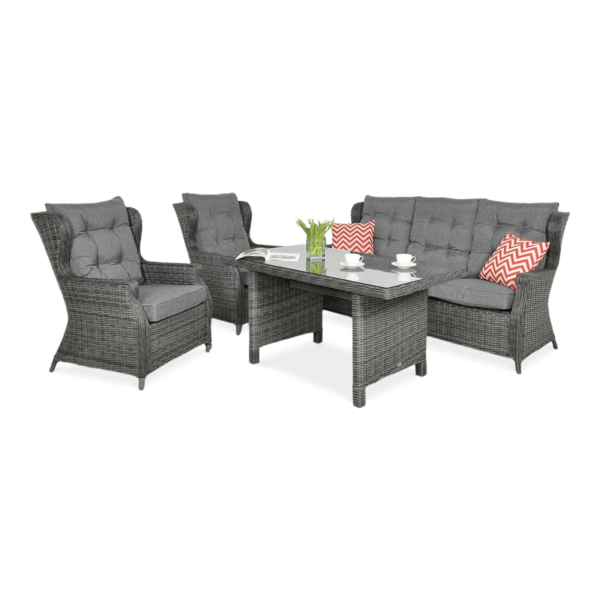 TRIVENTO III DINING ZESTAW DARK GREY