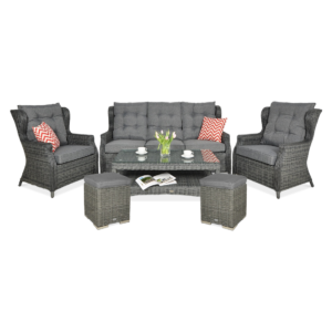 TRIVENTO III ZESTAW+PUFY DARK GREY