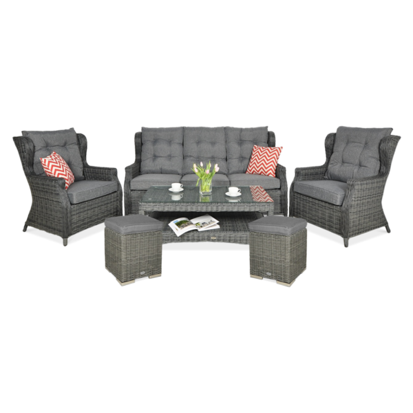 TRIVENTO III ZESTAW+PUFY DARK GREY