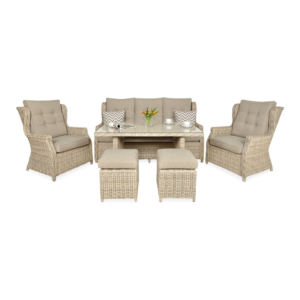 TRIVENTO III DINING ZESTAW+PUFY BEIGE