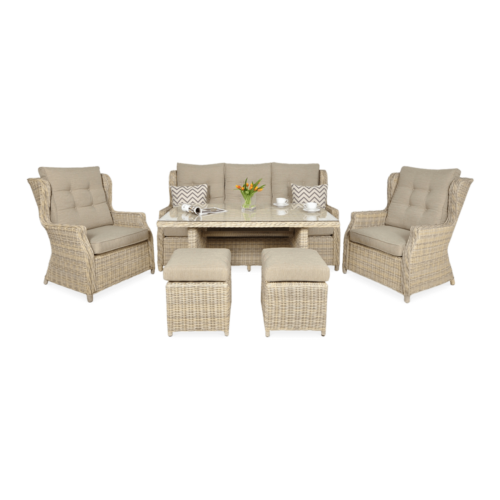 TRIVENTO III DINING ZESTAW+PUFY BEIGE