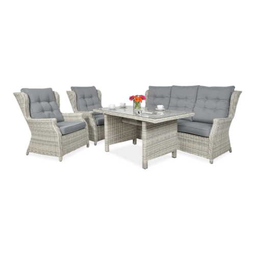 TRIVENTO III DINING ZESTAW WHITE GREY