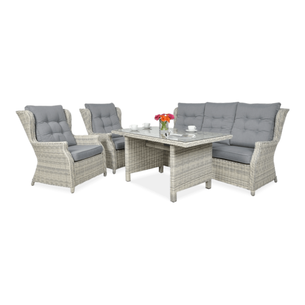 TRIVENTO III DINING ZESTAW WHITE GREY
