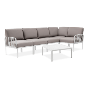 KOMODO 5 NAROŻNIK BIANCO GRIGIO+STOLIK BIANCO