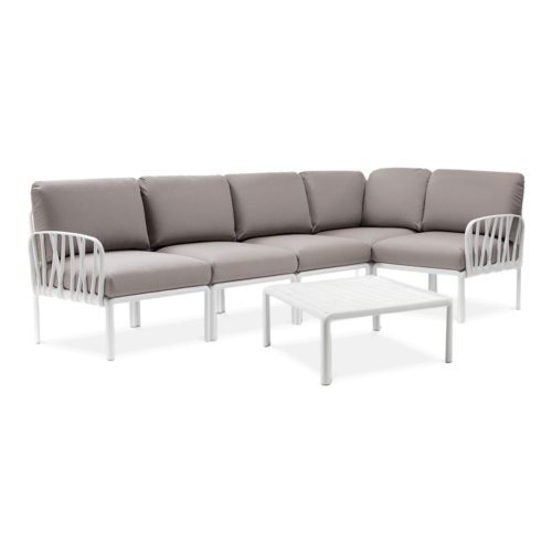 KOMODO 5 NAROŻNIK BIANCO GRIGIO+STOLIK BIANCO