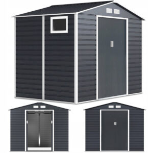 003103 Domek metalowy ogrodowy Hardmaister Montreal 277 × 195 cm Cold Grey