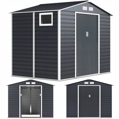 Domek metalowy ogrodowy Hardmaister Montreal 277 × 195 cm Cold Grey