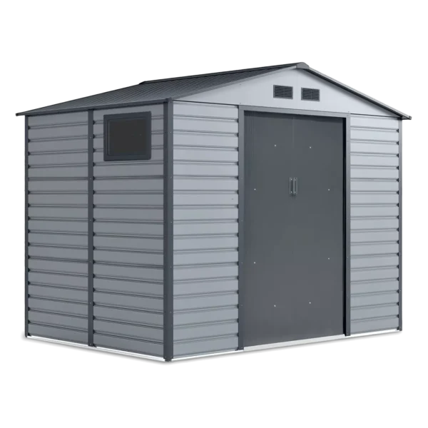 003104_0eb7 Domek metalowy ogrodowy Hardmaister Montreal 277 × 195 cm Light Grey