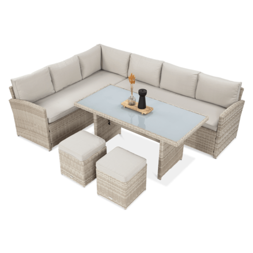 SALO NAROŻNIK+PUFY BEIGE