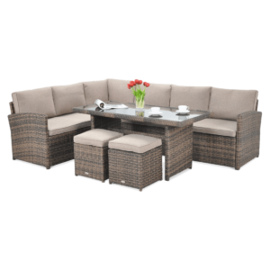 SALO NAROŻNIK+PUFY BROWN