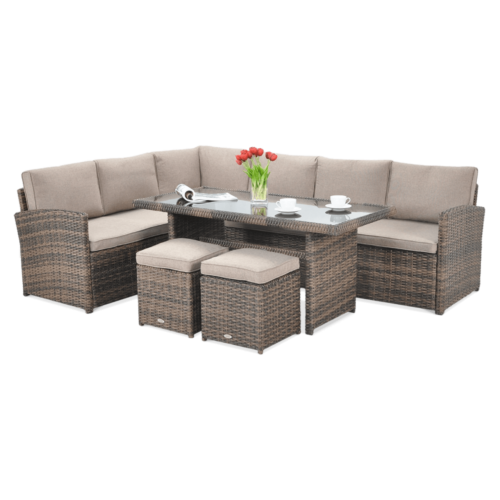 SALO NAROŻNIK+PUFY BROWN