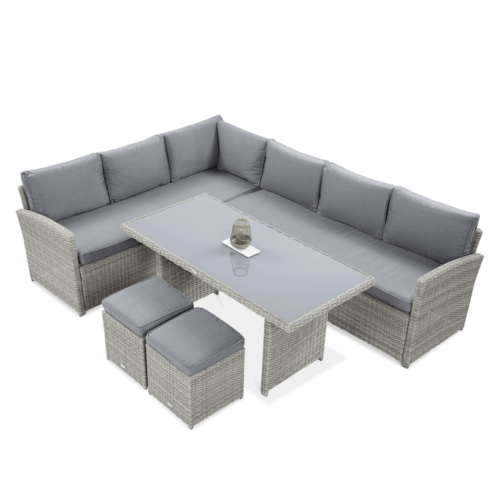 SALO NAROŻNIK+PUFY STONE GREY