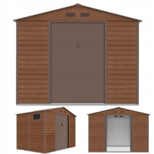 003394 Domek metalowy ogrodowy Hardmaister Montreal 277 × 195 cm Walnut