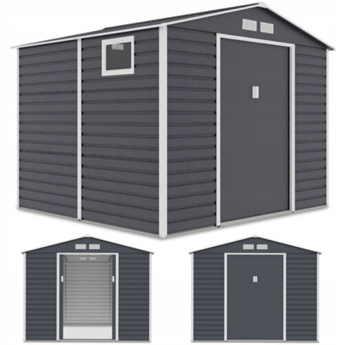 Domek metalowy ogrodowy Hardmaister Montreal 277 × 259 cm Cold Grey