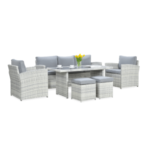 BORNEO ZESTAW+PUFY WHITE GREY