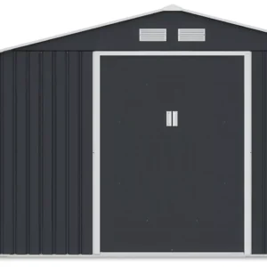 Domek metalowy ogrodowy z drewutnią Hardmaister Madison 342 × 191 cm Cold Grey