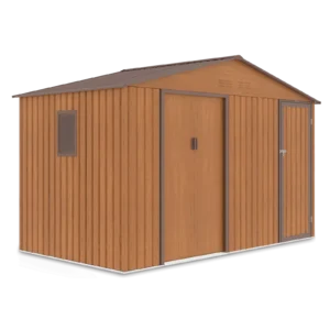 004010_667c Domek metalowy ogrodowy Hardmaister Falcon 340 × 194 cm Oak Brown