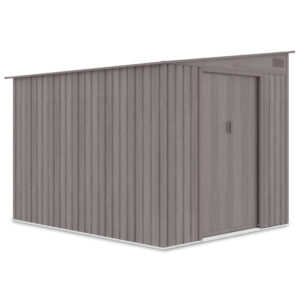 004022 Domek metalowy ogrodowy Hardmaister Jasper 214 × 257 cm Light Wood