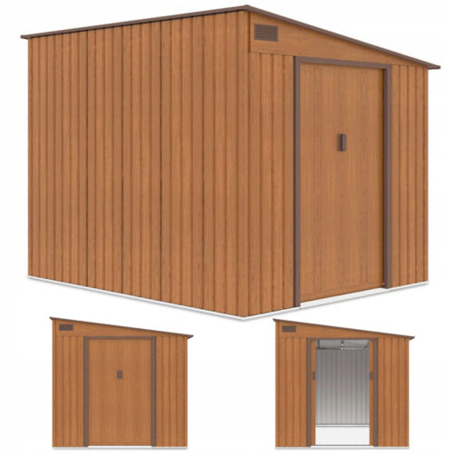 Domek metalowy ogrodowy Hardmaister Jasper 214 × 257 cm Oak Brown