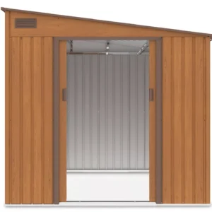 004023_7_0f46 Domek metalowy ogrodowy Hardmaister Jasper 214 × 257 cm Oak Brown