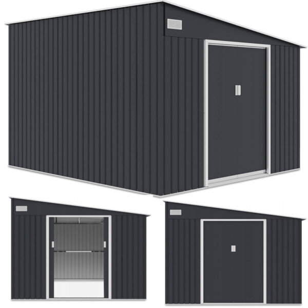 004024 Domek metalowy ogrodowy Hardmaister Jasper 279 × 321 cm Cold Grey