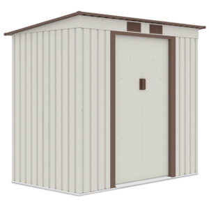 004027 Domek metalowy ogrodowy Hardmaister Oregon 201 × 121 cm Beige