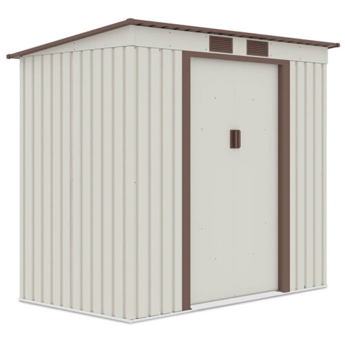 Domek metalowy ogrodowy Hardmaister Oregon 201 × 121 cm Beige