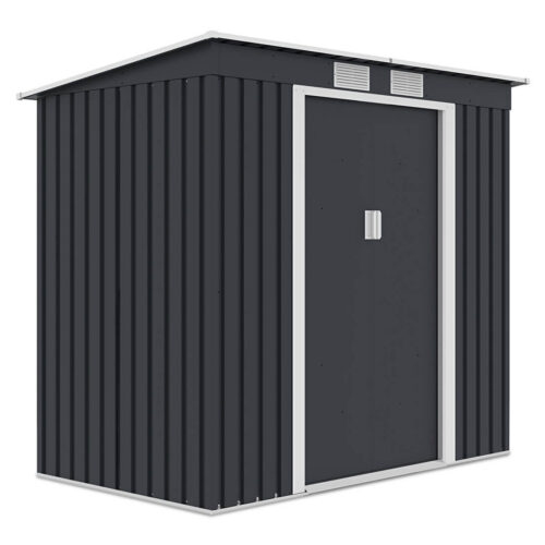 Domek metalowy ogrodowy Hardmaister Oregon 201 × 121 cm Cold Grey