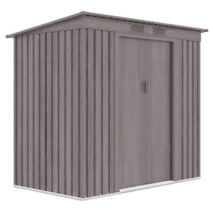 004029 Domek metalowy ogrodowy Hardmaister Oregon 201 × 121 cm Light Wood