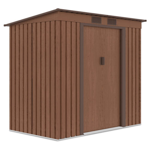 Domek metalowy ogrodowy Hardmaister Oregon 201 × 121 cm Walnut