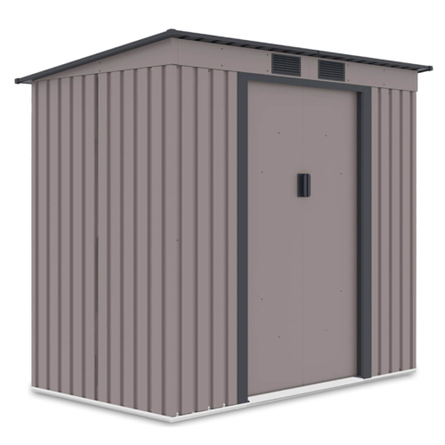 Domek metalowy ogrodowy Hardmaister Oregon 201 × 121 cm Warm Grey
