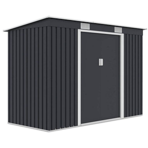004033 Domek metalowy ogrodowy Hardmaister Oregon 261 × 121 cm Cold Grey