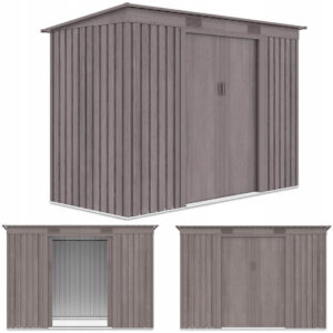 Domek metalowy ogrodowy Hardmaister Oregon 261 × 121 cm Light Wood