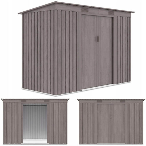 Domek metalowy ogrodowy Hardmaister Oregon 261 × 121 cm Light Wood