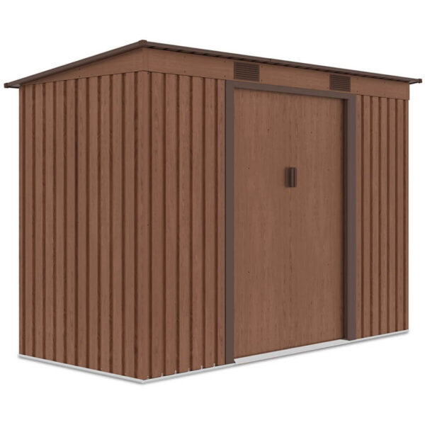 004035 Domek metalowy ogrodowy Hardmaister Oregon 261 × 121 cm Walnut