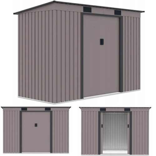 Domek metalowy ogrodowy Hardmaister Oregon 261 × 121 cm Warm Grey