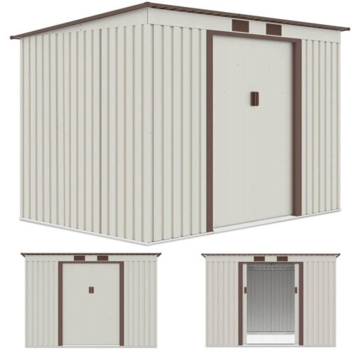 Domek metalowy ogrodowy Hardmaister Oregon 261 × 181 cm Beige