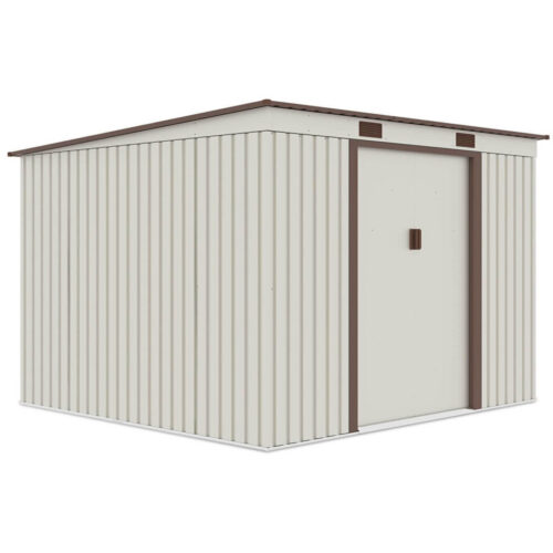 Domek metalowy ogrodowy Hardmaister Oregon 261 × 241 cm Beige