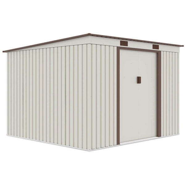 004043 Domek metalowy ogrodowy Hardmaister Oregon 261 × 241 cm Beige