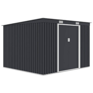 Domek metalowy ogrodowy Hardmaister Oregon 261 × 241 cm Cold Grey