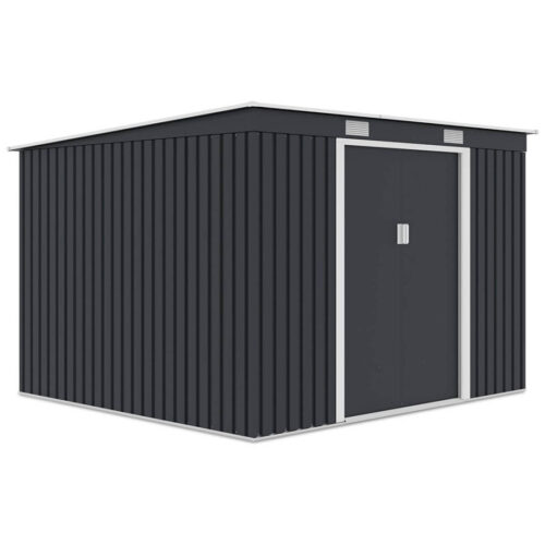 Domek metalowy ogrodowy Hardmaister Oregon 261 × 241 cm Cold Grey