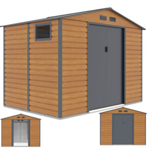 Domek metalowy ogrodowy Hardmaister Montreal 277 × 195 cm Oak Grey