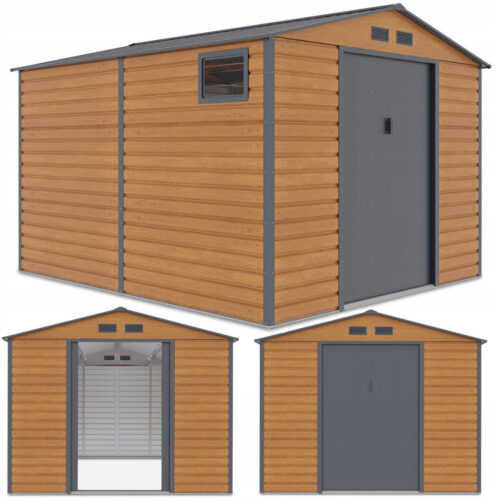 Domek metalowy ogrodowy Hardmaister Montreal 277 × 323 cm Oak Grey
