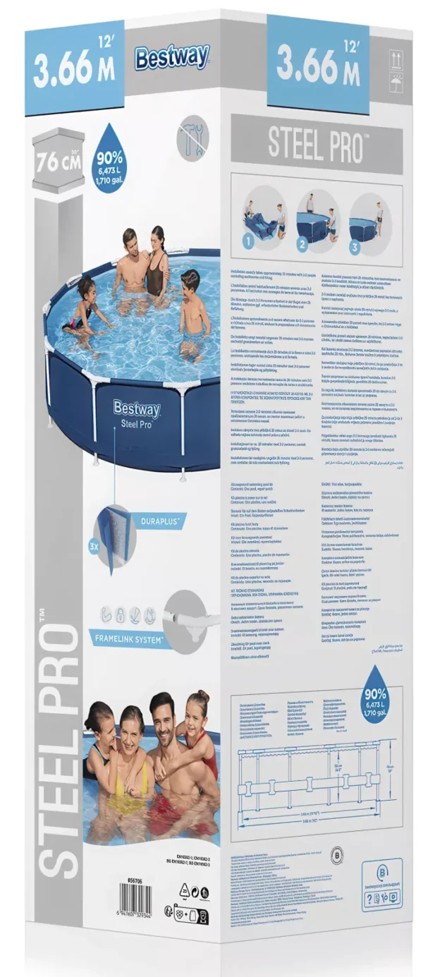 004279_2_f3ca Basen stelażowy Bestway Steel Pro 366 × 76 cm okrągły