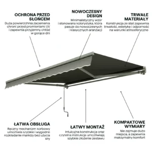 Markiza tarasowa Gutroof Classic 300 × 250 cm Grey