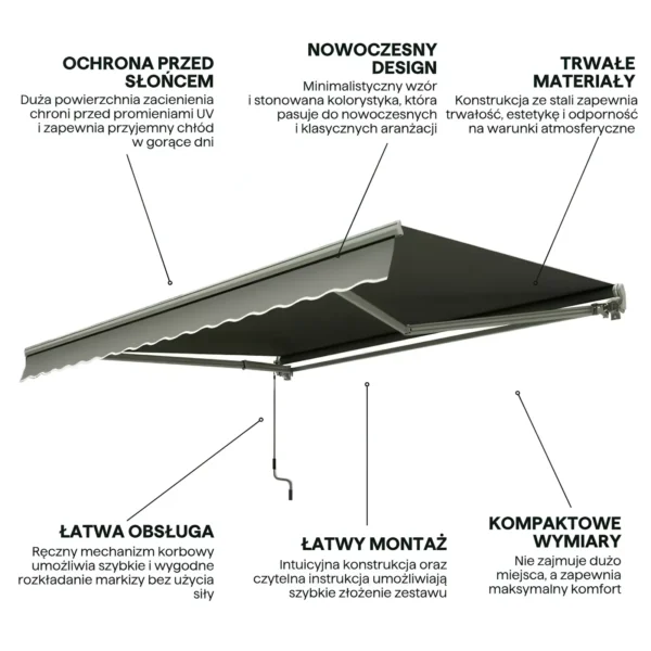 Markiza tarasowa Gutroof Classic 300 × 250 cm Grey