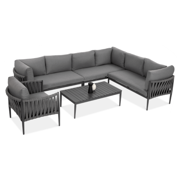 MONZA CAFFE+FOTEL NAROŻNIK GREY