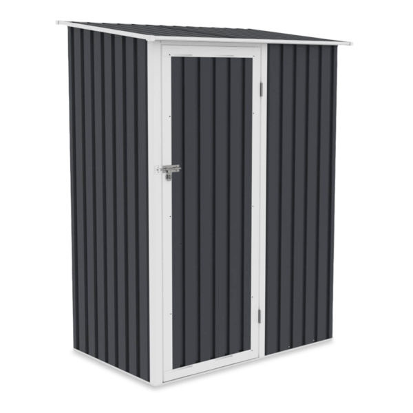 005283 Domek metalowy ogrodowy Hardmaister Kent 143 × 89 cm Cold Grey